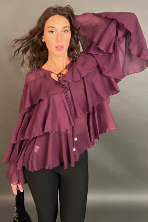 BLUSA ELETTRA WITH PASTE IN VILLER AND LACES WITH FINAL PEARLS BLUSA ELETTRA WITH PASSES IN VILLER AND LACES WITH FINAL PEARLS B
