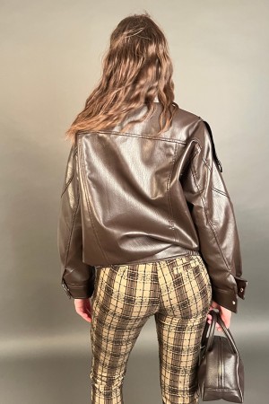 Bomber Dark in ecopelle  Bomber Dark in ecopelle  Bomber Dark in ecopelle