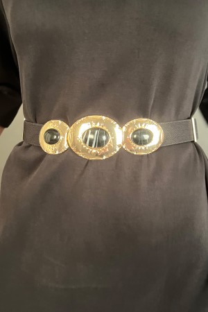 Cintura Milano elastica con chiusura a forma di occhio  Cintura Milano elastica con chiusura a forma di occhio  Cintura Milan...
