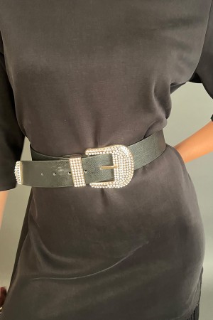 Cintura Paola in ecopelle con fibbia di strass  Cintura Paola in ecopelle con fibbia di strass  Cintura Paola in ecopelle con...