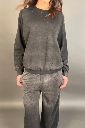 Wendy Sweatshirt mit Svaroski Ton auf Baumwollton Wendy-Sweatshirt mit Svaroski-Ton-Baumwoll-Ton-Sweatshirt Wendy mit Svaroski-T