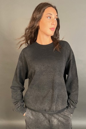 Wendy Sweatshirt mit Svaroski Ton auf Baumwollton Wendy-Sweatshirt mit Svaroski-Ton-Baumwoll-Ton-Sweatshirt Wendy mit Svaroski-T