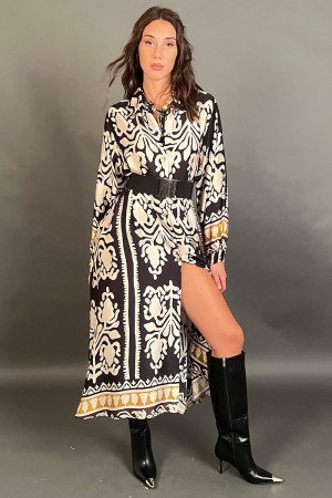 Dafne dress model long chemisier fantasy fantasy on the bottom Dafne dress model long chemisier fantasy font on the fond ... \ t