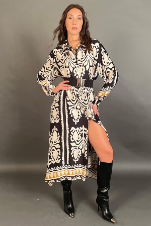 Dafne dress model long chemisier fantasy fantasy on the bottom Dafne dress model long chemisier fantasy font on the fond ... \ t