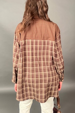 Camicia Hanna a quadri con inserto pizzo e strass  Camicia Hanna a quadri con inserto pizzo e strass  Camicia Hanna a quadri ...