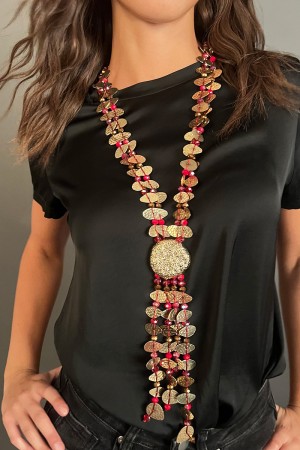 Collier Beau modèle long avec collier de frange de type pendentif Beau modèle long avec collier de frange de type pendentif Beau