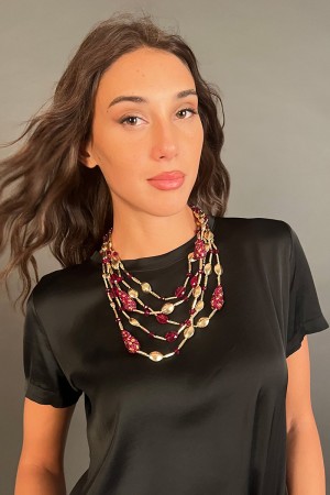 Collana multifilo con forma di pietre irregolari  Collana multifilo con forma di pietre irregolari  Collana multifilo con for...
