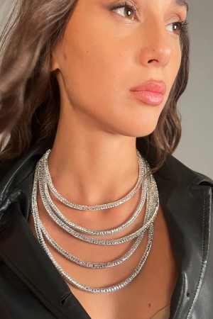 Collana multifilo serpentino Collana multifilo serpentino Collana multifilo serpentino