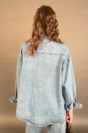 Giacca Camicia Mia in denim con pietre strass  Giacca Camicia Mia in denim con pietre strass  Giacca Camicia Mia in denim con...
