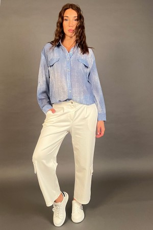 Camicia Poppy in fantasia astratta sfumata con svaroski Camicia Poppy in fantasia astratta sfumata con svaroski Camicia Poppy...