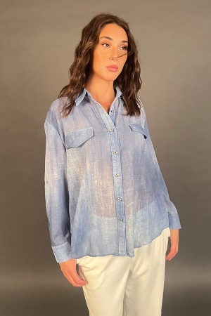 Camisa de amapola en Gradiente de fantasía abstracta con svaroski camisa de amapola en fantasía abstracta vieja con svaroski ama