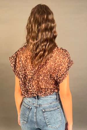 Shirt Maison Crew-Hals Animalier Semitransparent Hemd Maison Choker Animalier Semitransparent Hemd Maison Girocoll... 