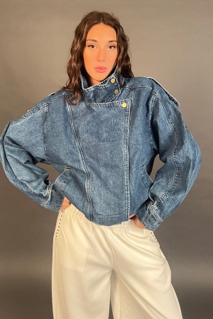 Giacca Emora in denim con collo alto over Giacca Emora in denim con collo alto over Giacca Emora in denim con collo alto over