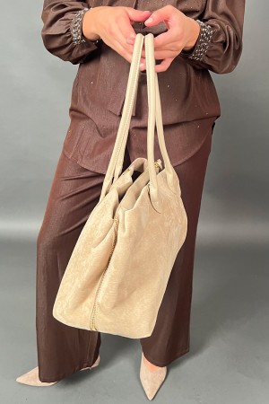 Borsa Love in ecocamoscio con due manici in ecopelle Borsa Love in ecocamoscio con due manici in ecopelle Borsa Love in ecoca...