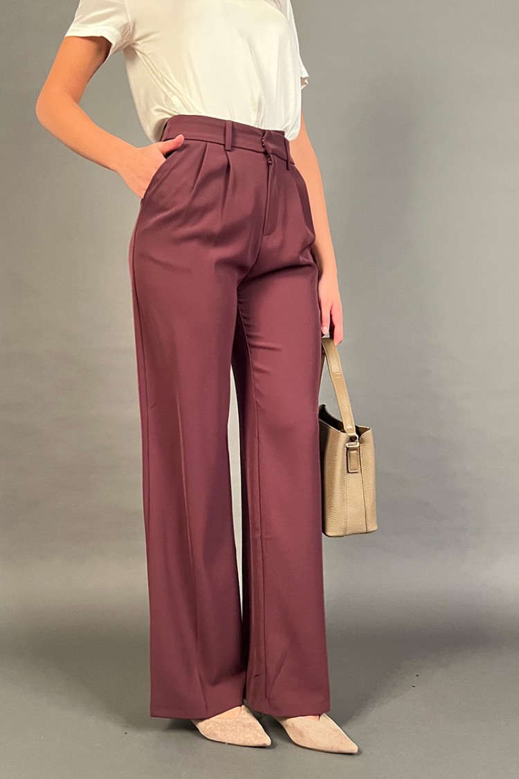 Pantalone Glamour modello palazzo tinta unita Pantalone Glamour modello palazzo tinta unita Pantalone Glamour modello palazzo...