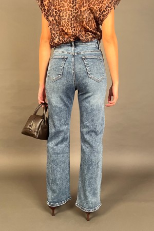 GOOD jeans trousers with strass band side jeans jeans with strass band side jeans jeans with fasc... 