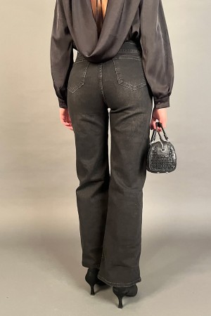 Pantalone jeans Jackie con stampa floreale con strass Pantalone jeans Jackie con stampa floreale con strass Pantalone jeans J...