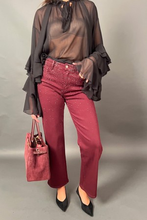 Pantalone jeans Naomi con svaroski su tutto il pantalone Pantalone jeans Naomi con svaroski su tutto il pantalone Pantalone j...