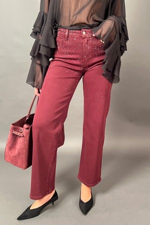 Pantalone jeans Naomi con svaroski su tutto il pantalone Pantalone jeans Naomi con svaroski su tutto il pantalone Pantalone j...