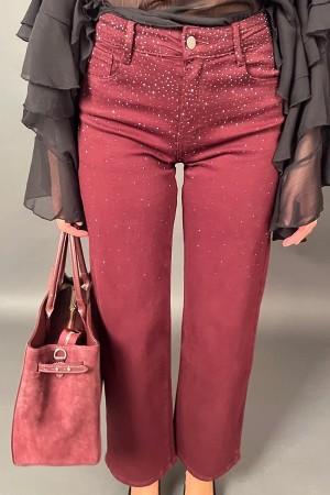 Pantalone jeans Naomi con svaroski su tutto il pantalone Pantalone jeans Naomi con svaroski su tutto il pantalone Pantalone j...