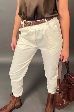 Pantalone Mosca con cinta treccia marrone  Pantalone Mosca con cinta treccia marrone  Pantalone Mosca con cinta treccia marrone