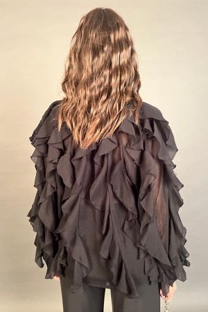 Blusa Cristina con volant e bottonatura frontale Blusa Cristina con volant e bottonatura frontale Blusa Cristina con volant e...