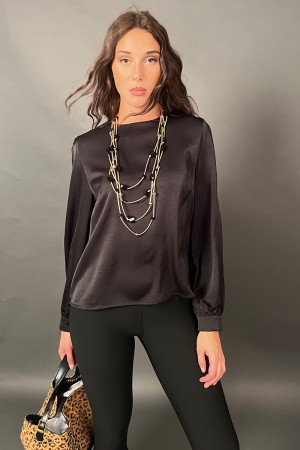 Bluse mit tiefer Halsausschnitt drapierte Bluse mit tiefer Halsausschnitt drapierte Bluse mit tiefer Halsausschnitt... 