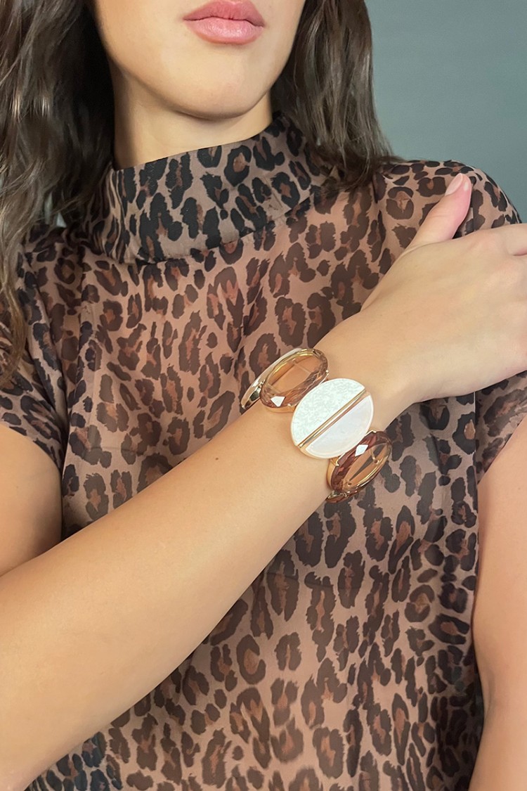 Bracciale Noemi con elastico con pietre irregolari  Bracciale Noemi con elastico con pietre irregolari  Bracciale Noemi con e...