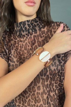 Bracciale Noemi con elastico con pietre irregolari  Bracciale Noemi con elastico con pietre irregolari  Bracciale Noemi con e...