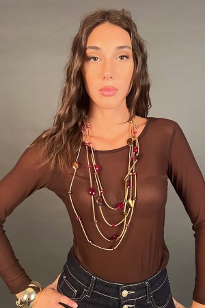 Collar de centavo Modelo largo con collar de diamantes de imitación Penny Modelo largo con un modelo de penny de diamantes de im