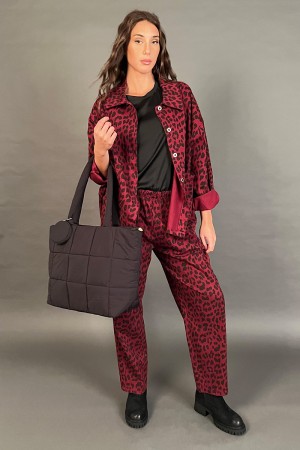 Pearl-koordiniertes Hemd und Hosen mit Leopard-Fantasy-koordiniertem Perlen-Hemd und Hosen mit Fantasy Leoparded COO... 