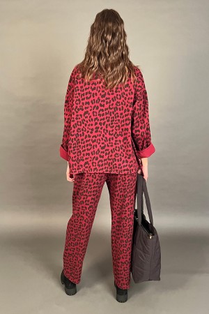 Pearl-koordiniertes Hemd und Hosen mit Leopard-Fantasy-koordiniertem Perlen-Hemd und Hosen mit Fantasy Leoparded COO... 