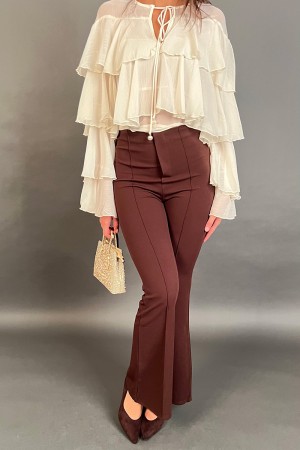 High-taillierte Ideehose mit Beinpfotenhochtohrhosen-Hose mit Paw-Beinhose-Idee-hohe Taille mit Gamb ... \ t...