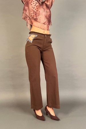Pantalone jeans Boston con tasche gioiello traforate Pantalone jeans Boston con tasche gioiello traforate Pantalone jeans Bos...