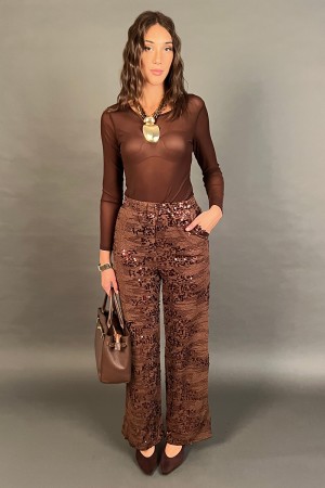 Lorenza Stretchhose mit flachen Pailletten Lorenza-Hosen Stretch mit flachen Pailletten Loren Hosen... 