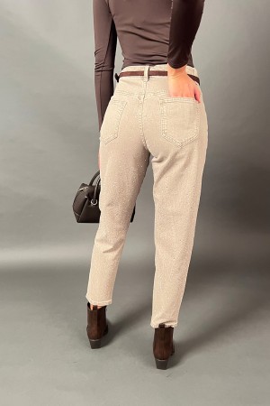 Pantalone Poppy in jeans con svaroski e cinta in velluto Pantalone Poppy in jeans con svaroski e cinta in velluto Pantalone P...