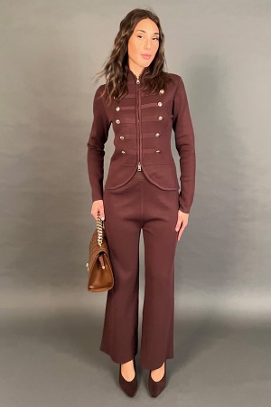 Jelly Jersey und Hose mit Details mit Details und Knöpfen in Viskose Gold koordiniert Gelee Jersey und Hosen mit Details... 