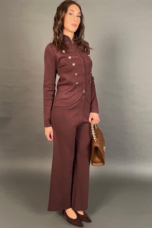 Jelly Jersey und Hose mit Details mit Details und Knöpfen in Viskose Gold koordiniert Gelee Jersey und Hosen mit Details... 