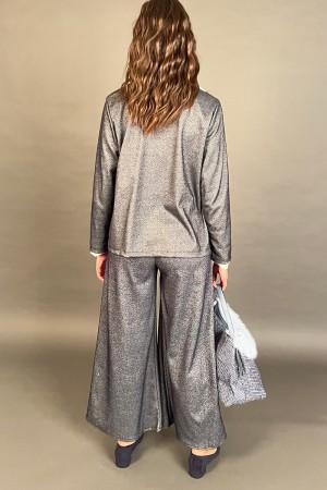 Coordinato Maria giacca e pantalone con applicazione in tessuto fiore 3D  Coordinato Maria giacca e pantalone con applicazion...