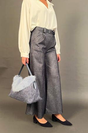 Coordinato Maria giacca e pantalone con applicazione in tessuto fiore 3D  Coordinato Maria giacca e pantalone con applicazion...