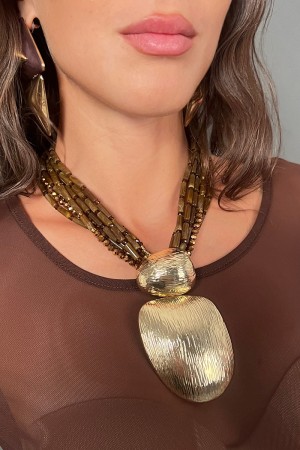 Collar multifilamento Jolly con colgante maxi collar multifilamento con colgante maxi