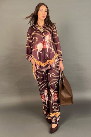 Coordinato Astral camicia e pantalone con fantasia barocca  Coordinato Astral camicia e pantalone con fantasia barocca  Coord...