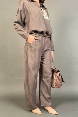 Ariel Pantalones Amplia Pantalones Ancho con Pantalones Poliados Pantalones Amplios Tember con Pantalones Pasados Pantalones Pas