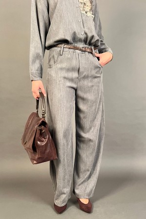 ARIEL PANTS WIDE PATH WITH COMBED COURTY PANTS ARIEL WIDE TEMBER WITH COMBED COURTY PANTS ARIEL PANEL MODEL AMB... 