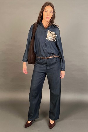 Ariel Pantalones Amplia Pantalones Ancho con Pantalones Poliados Pantalones Amplios Tember con Pantalones Pasados Pantalones Pas