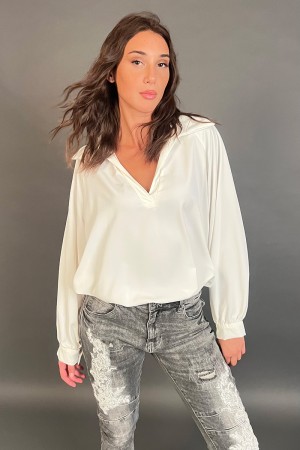 Blusa Amiri camicia con scollo a V morbida Blusa Amiri camicia con scollo a V morbida Blusa Amiri camicia con scollo a V morbida