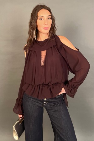 Bluse Miri mit Schleier- und Spitzenbluse Miri mit Schleier- und Spitzenbluse Miri mit Schleier und Spitze