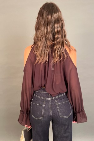 Blusa Miri con velo e pizzo Blusa Miri con velo e pizzo Blusa Miri con velo e pizzo