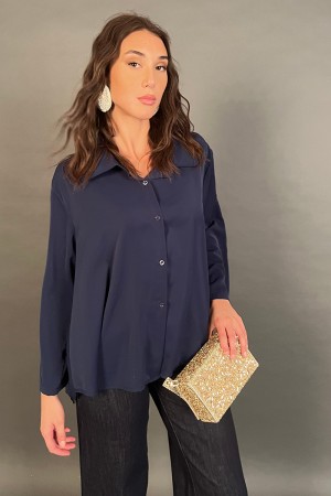 Camicia Taupe con tessuto a ventaglio sul retro e sul fondo Camicia Taupe con tessuto a ventaglio sul retro e sul fondo Camic...