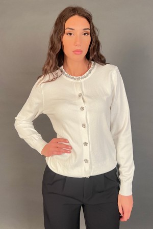 GISELE CARDIGAN HEMD mit Juwelsteinen Gisele Cardigan Strick mit Steinen Schmuck Gisele Strickjacke mit Steinen... 